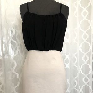 Simple Black and Cream Mini Dress
